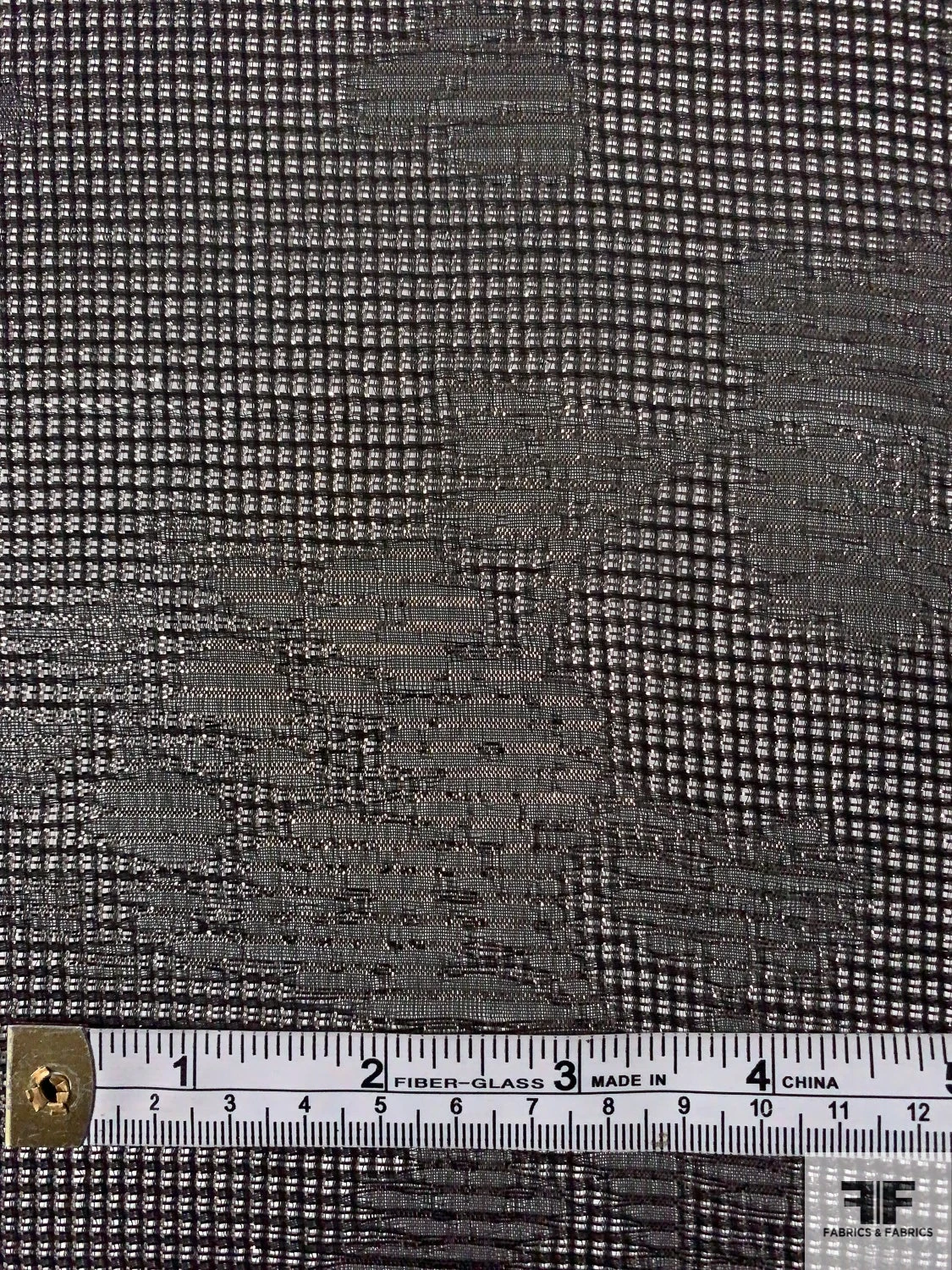 Italian Basketweave Viscose Gazar Floral Jacquard Lamé - Metallic Black 8 Italian Basketweave Viscose Gazar Floral Jacquard Lamé - Metallic Black - Image 6