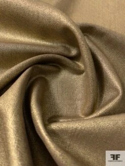 Italian Ralph Lauren Fine Cotton Blend Foil Printed Twill Lamé - Antique Gold