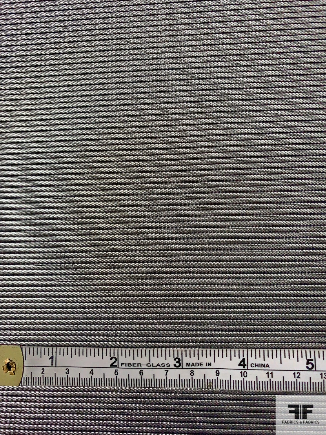 Made In England Ottoman Striped Lamé - Silver / Black 8 Made In England Ottoman Striped Lamé - Silver / Black - Image 6