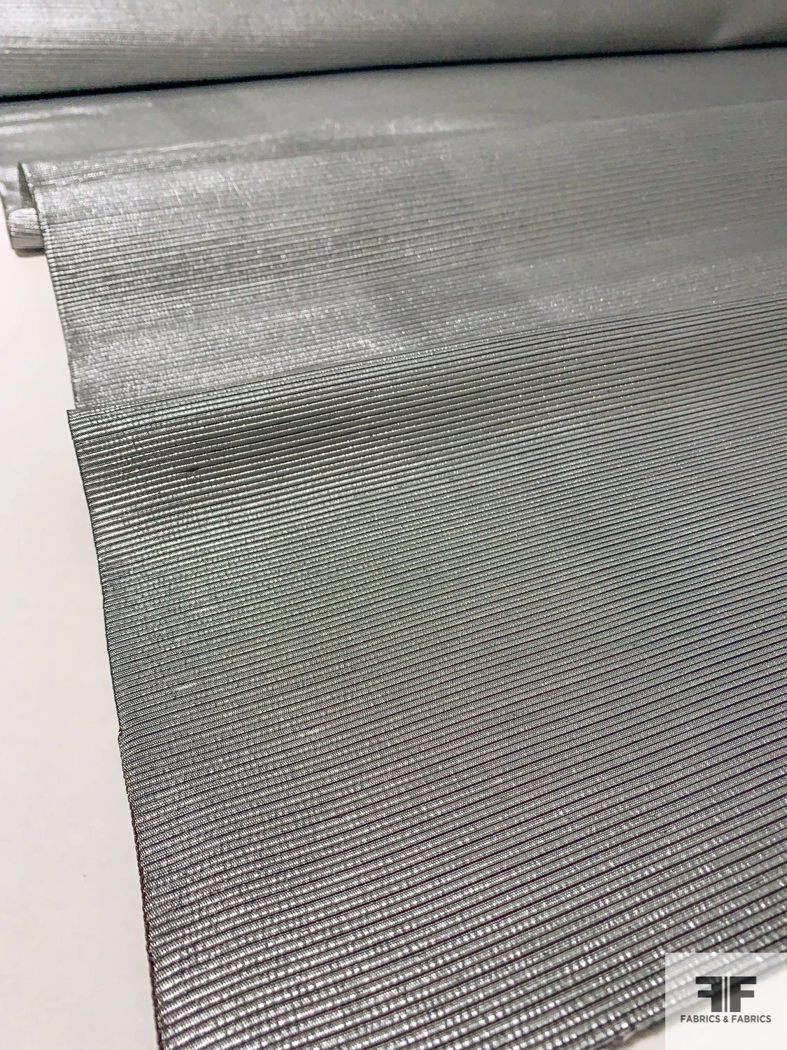 Made In England Ottoman Striped Lamé - Silver / Black 9 Made In England Ottoman Striped Lamé - Silver / Black - Image 7