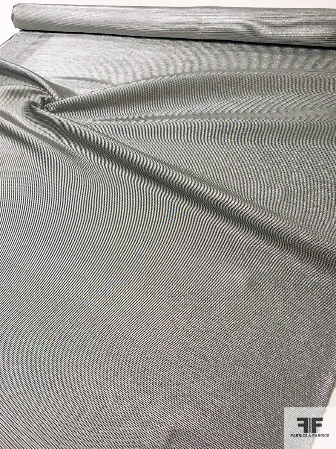 Made In England Ottoman Striped Lamé - Silver / Black 10 Made In England Ottoman Striped Lamé - Silver / Black - Image 8