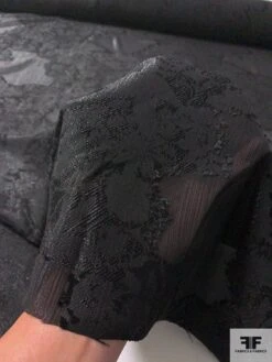 Italian Abstract Viscose And Metallic Chiffon Fil Coupé - Black 16 Italian Abstract Viscose And Metallic Chiffon Fil Coupé - Black -Fabrics And Fabrics Store 12096 6