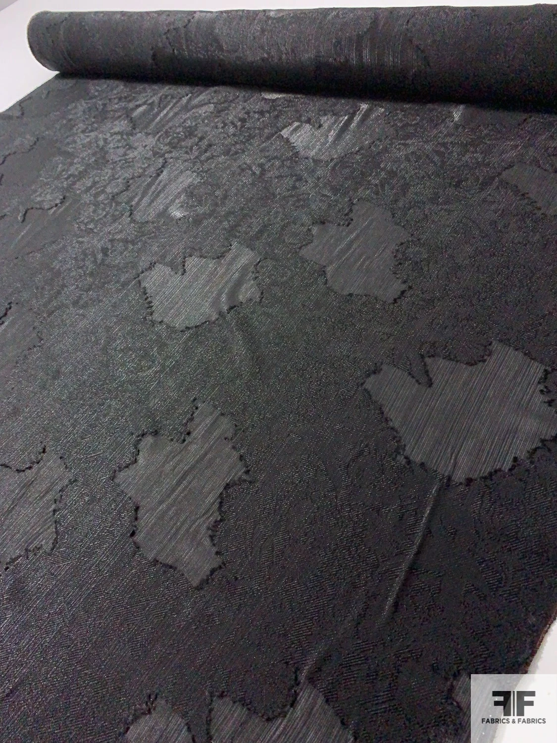 Italian Abstract Viscose And Metallic Chiffon Fil Coupé - Black 3 Italian Abstract Viscose And Metallic Chiffon Fil Coupé - Black