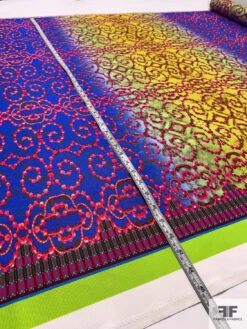 Ombré Jewel Necklace Printed Silk And Cotton Faille - Multicolor -Fabrics And Fabrics Store 12565 7