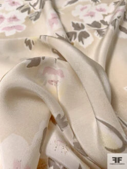 Fruits And Floral Distressed-Look Printed Silk Crepe De Chine - Light Beige / Stone Grey / Tan / Orchid 12 Fruits And Floral Distressed-Look Printed Silk Crepe De Chine - Light Beige / Stone Grey / Tan / Orchid -Fabrics And Fabrics Store 12594 4