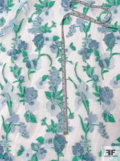 Pamella Roland Floral Fil Coupé Organza With Lurex - White / Green / Light Blue 16 Pamella Roland Floral Fil Coupé Organza With Lurex - White / Green / Light Blue -Fabrics And Fabrics Store 12822 4