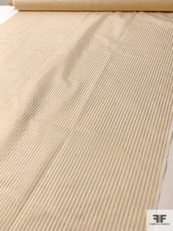 Vertical Satin Striped Silk Organza - Tan / Off-White 16 Vertical Satin Striped Silk Organza - Tan / Off-White -Fabrics And Fabrics Store 12833 6