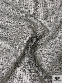 Italian All-Over Cross Sketch Soft Printed Silk Gazar - Black / White 13 Italian All-Over Cross Sketch Soft Printed Silk Gazar - Black / White -Fabrics And Fabrics Store 12855 2