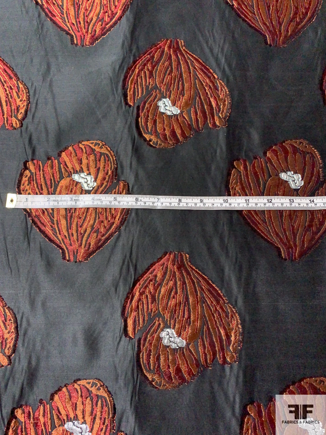 Italian Floral Petals Fil Coupé Silk Organza - Copper / Black / Merlot / Silver 8 Italian Floral Petals Fil Coupé Silk Organza - Copper / Black / Merlot / Silver - Image 6