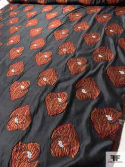 Italian Floral Petals Fil Coupé Silk Organza - Copper / Black / Merlot / Silver 17 Italian Floral Petals Fil Coupé Silk Organza - Copper / Black / Merlot / Silver -Fabrics And Fabrics Store 12858 7