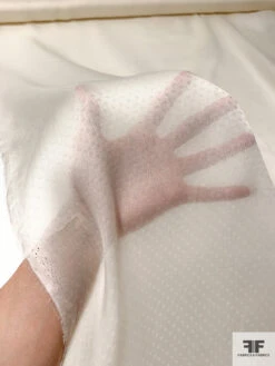 Italian Micro Polka Dot Jacquard Satin Face Organza - Ivory -Fabrics And Fabrics Store 12910 5