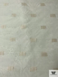 Rectangles Fil Coupé Stiff Silk Organza With Lurex Stitching - Ivory / Gold -Fabrics And Fabrics Store 12934 1