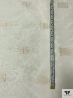 Rectangles Fil Coupé Stiff Silk Organza With Lurex Stitching - Ivory / Gold -Fabrics And Fabrics Store 12934 4