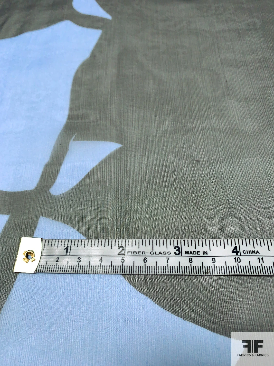 Italian Abstract Graphic Printed Fine Silk Chiffon - Sky Blue / Black 9 Italian Abstract Graphic Printed Fine Silk Chiffon - Sky Blue / Black - Image 7