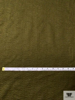 Made In Japan Plissé Cotton Voile Shirting - Olive Green -Fabrics And Fabrics Store 13134 2