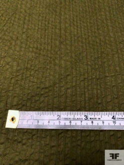 Made In Japan Plissé Cotton Voile Shirting - Olive Green -Fabrics And Fabrics Store 13134 3