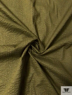 Made In Japan Plissé Cotton Voile Shirting - Olive Green