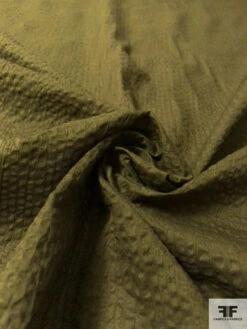 Made In Japan Plissé Cotton Voile Shirting - Olive Green -Fabrics And Fabrics Store 13134 7