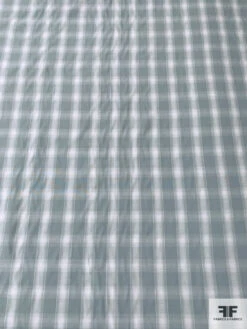 Yarn-Dyed Plaid Cotton Shirting - Grey-Blue / White 13 Yarn-Dyed Plaid Cotton Shirting - Grey-Blue / White -Fabrics And Fabrics Store 13139 1
