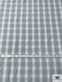 Yarn-Dyed Plaid Cotton Shirting - Grey-Blue / White 14 Yarn-Dyed Plaid Cotton Shirting - Grey-Blue / White -Fabrics And Fabrics Store 13139 2