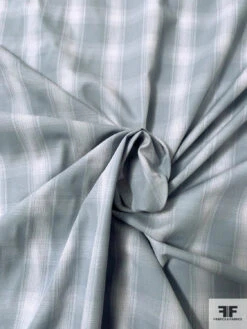 Yarn-Dyed Plaid Cotton Shirting - Grey-Blue / White 12 Yarn-Dyed Plaid Cotton Shirting - Grey-Blue / White -Fabrics And Fabrics Store 13139 6