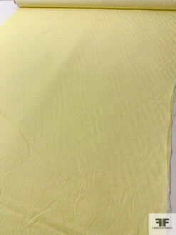 Horizontal Railroad Striped Silk And Cotton Shirting - Citrus Yellow / White -Fabrics And Fabrics Store 13155 2