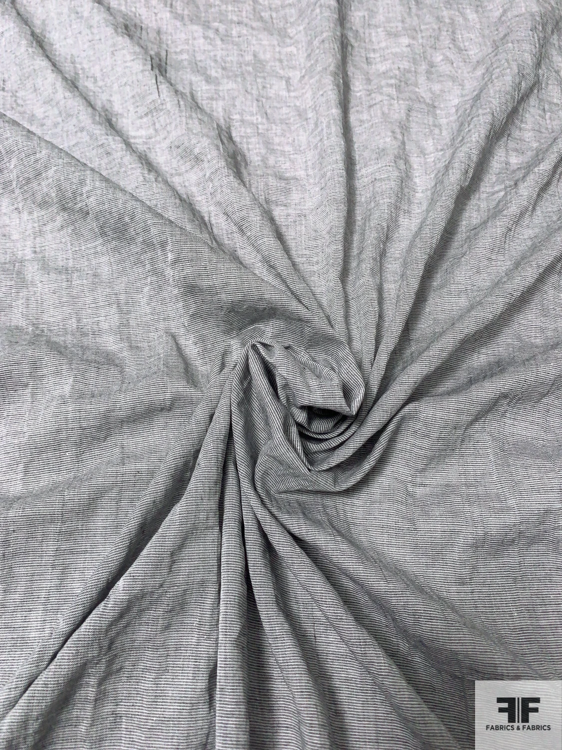 Yarn-Dyed Voile Cotton Shirting - Black / White 5 Yarn-Dyed Voile Cotton Shirting - Black / White - Image 3