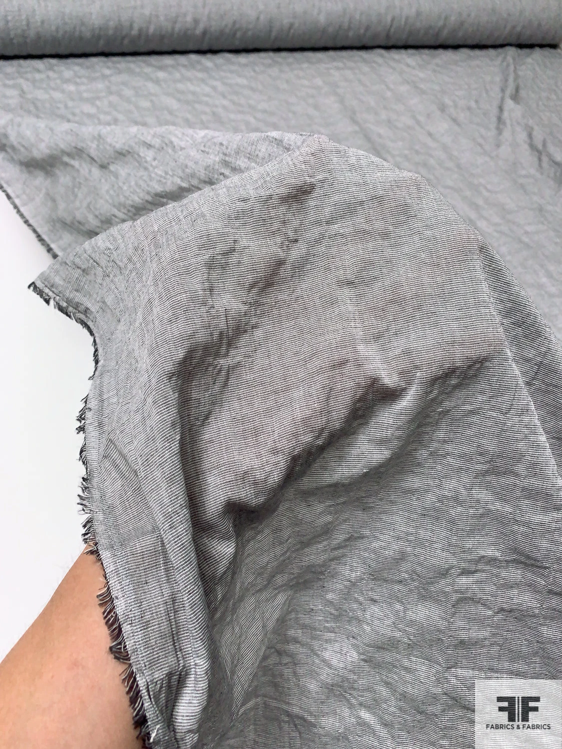 Yarn-Dyed Voile Cotton Shirting - Black / White 8 Yarn-Dyed Voile Cotton Shirting - Black / White - Image 6