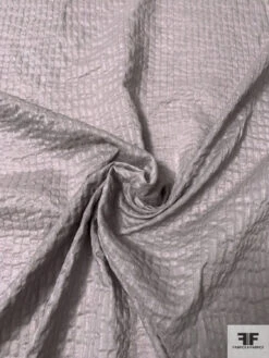 Vertical Plissé Striped Cotton Voile Shirting With Lurex Fibers - Dusty Lilac Grey -Fabrics And Fabrics Store 13165 6