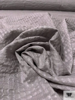 Vertical Plissé Striped Cotton Voile Shirting With Lurex Fibers - Dusty Lilac Grey -Fabrics And Fabrics Store 13165 8