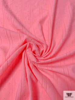 Swiss Dot Cotton Voile With Open Weave Striped Design - Watermelon Pink 12 Swiss Dot Cotton Voile With Open Weave Striped Design - Watermelon Pink -Fabrics And Fabrics Store 13195 6