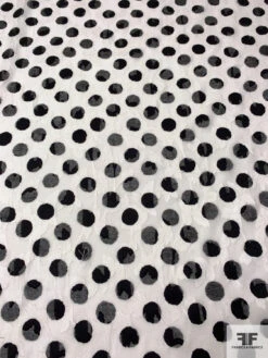 Made In Japan Polka Dot Printed And Floral Fil Coupé Cotton Voile - Black / Off-White 14 Made In Japan Polka Dot Printed And Floral Fil Coupé Cotton Voile - Black / Off-White -Fabrics And Fabrics Store 13204 1