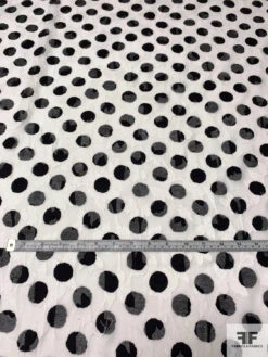 Made In Japan Polka Dot Printed And Floral Fil Coupé Cotton Voile - Black / Off-White 15 Made In Japan Polka Dot Printed And Floral Fil Coupé Cotton Voile - Black / Off-White -Fabrics And Fabrics Store 13204 2