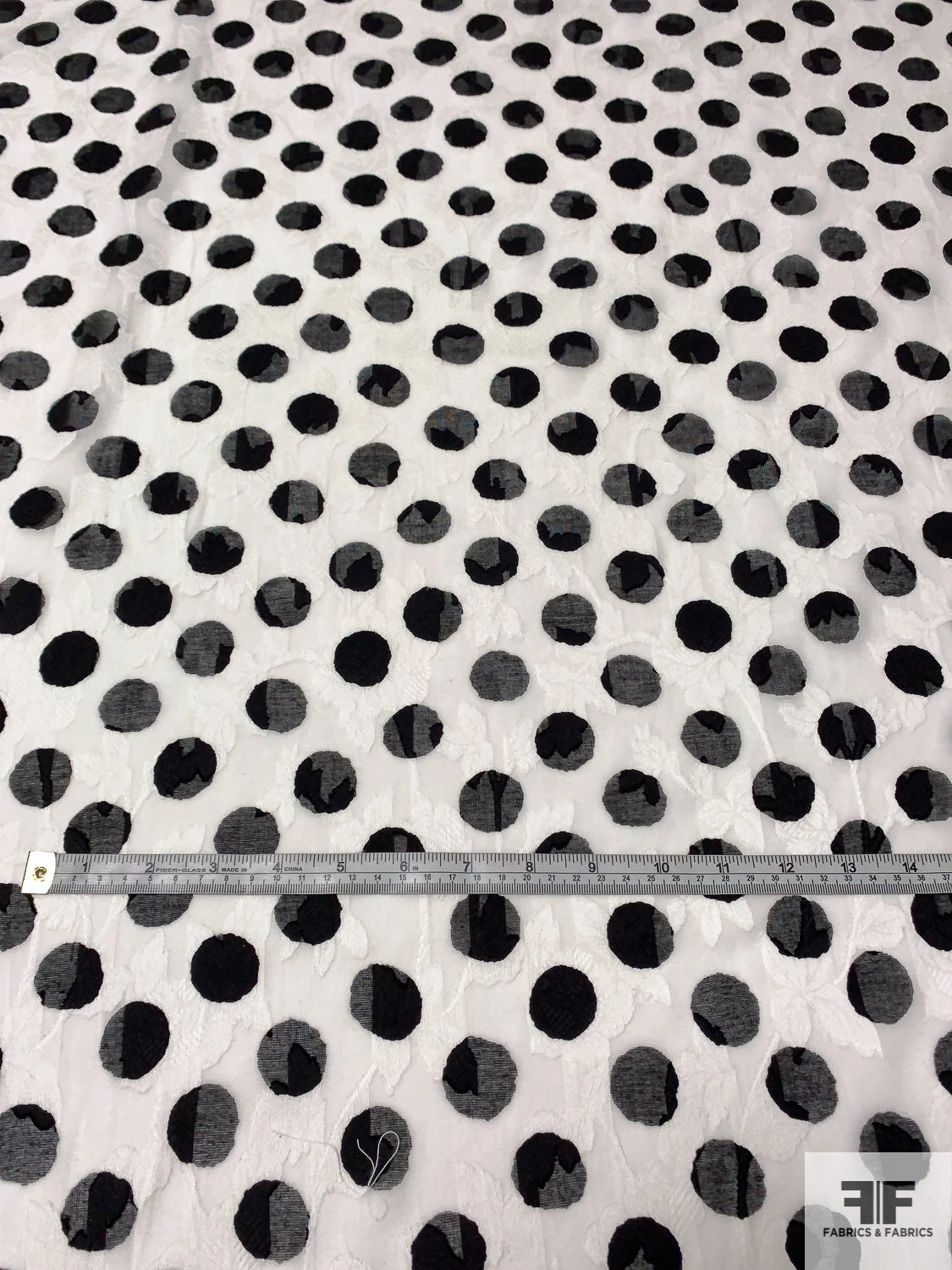 Made In Japan Polka Dot Printed And Floral Fil Coupé Cotton Voile - Black / Off-White 8 Made In Japan Polka Dot Printed And Floral Fil Coupé Cotton Voile - Black / Off-White - Image 6