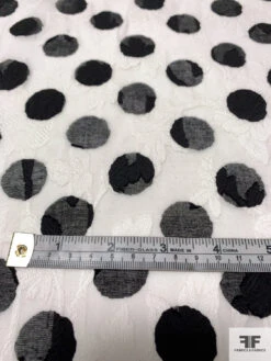 Made In Japan Polka Dot Printed And Floral Fil Coupé Cotton Voile - Black / Off-White 16 Made In Japan Polka Dot Printed And Floral Fil Coupé Cotton Voile - Black / Off-White -Fabrics And Fabrics Store 13204 3