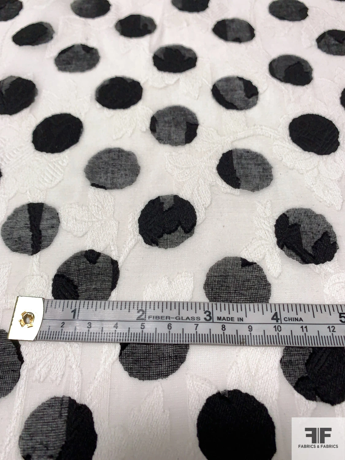 Made In Japan Polka Dot Printed And Floral Fil Coupé Cotton Voile - Black / Off-White 9 Made In Japan Polka Dot Printed And Floral Fil Coupé Cotton Voile - Black / Off-White - Image 7
