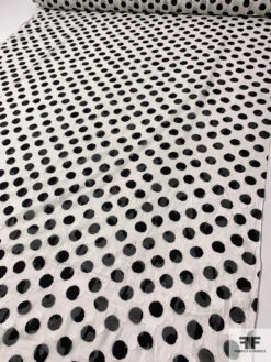 Made In Japan Polka Dot Printed And Floral Fil Coupé Cotton Voile - Black / Off-White 17 Made In Japan Polka Dot Printed And Floral Fil Coupé Cotton Voile - Black / Off-White -Fabrics And Fabrics Store 13204 4