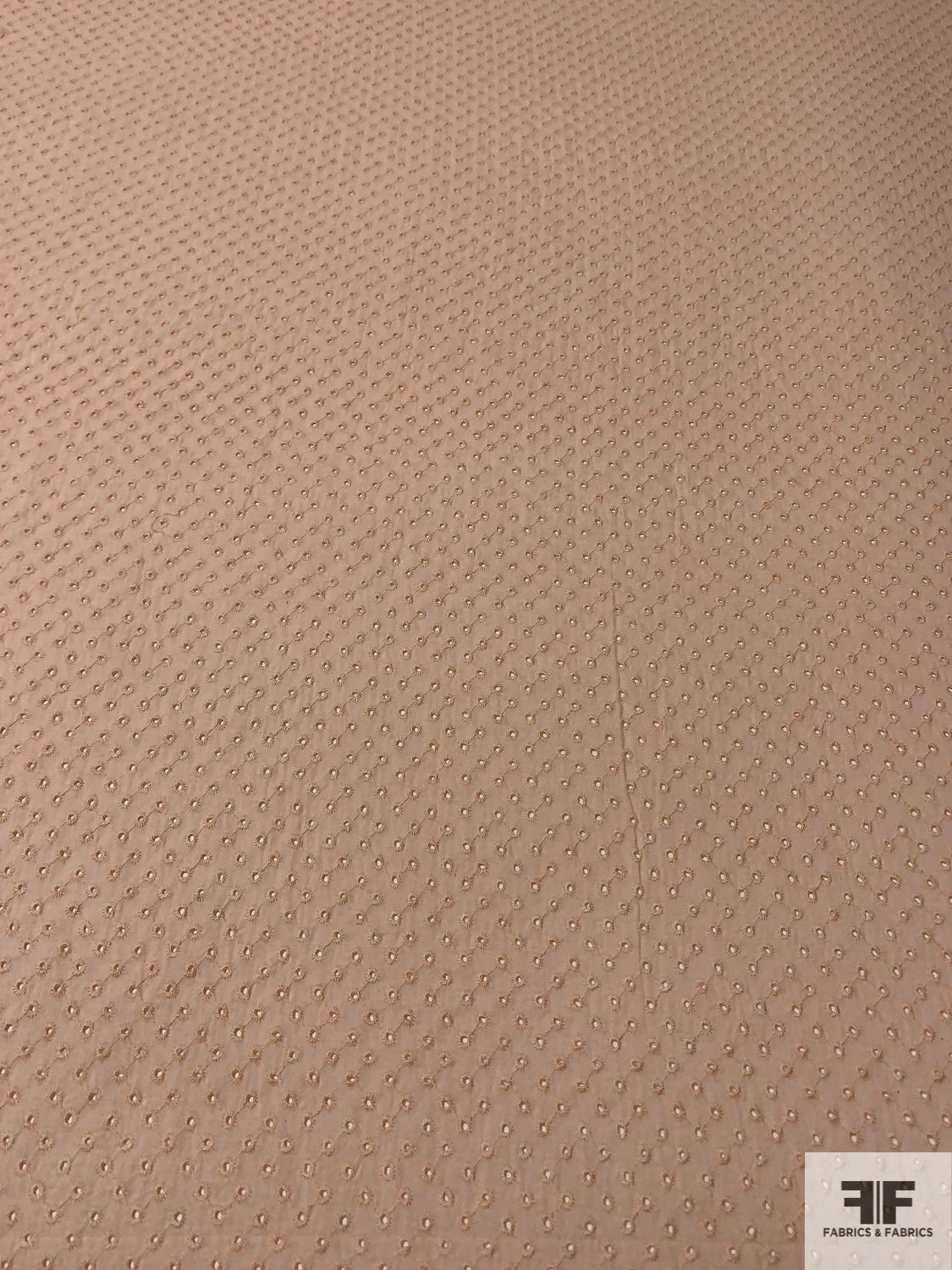 Connected Dots Embroidered Eyelet Cotton Voile - Light Peach 6 Connected Dots Embroidered Eyelet Cotton Voile - Light Peach - Image 4