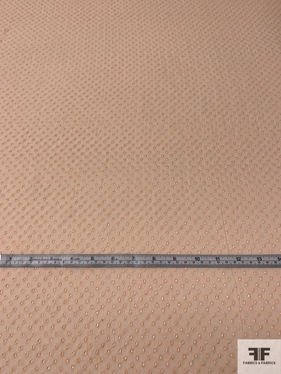 Connected Dots Embroidered Eyelet Cotton Voile - Light Peach 7 Connected Dots Embroidered Eyelet Cotton Voile - Light Peach - Image 5