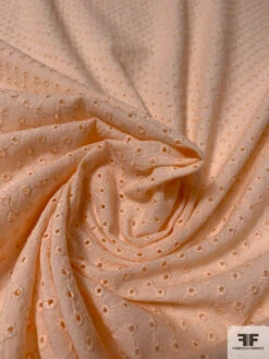 Connected Dots Embroidered Eyelet Cotton Voile - Light Peach