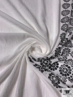 Border Pattern Single Scalloped Floral Embroidered Eyelet Cotton Gauze - White / Black 12 Border Pattern Single Scalloped Floral Embroidered Eyelet Cotton Gauze - White / Black -Fabrics And Fabrics Store 13261 1 a2d02f2e 52b8 41b0 b5b9 7733bb74b114