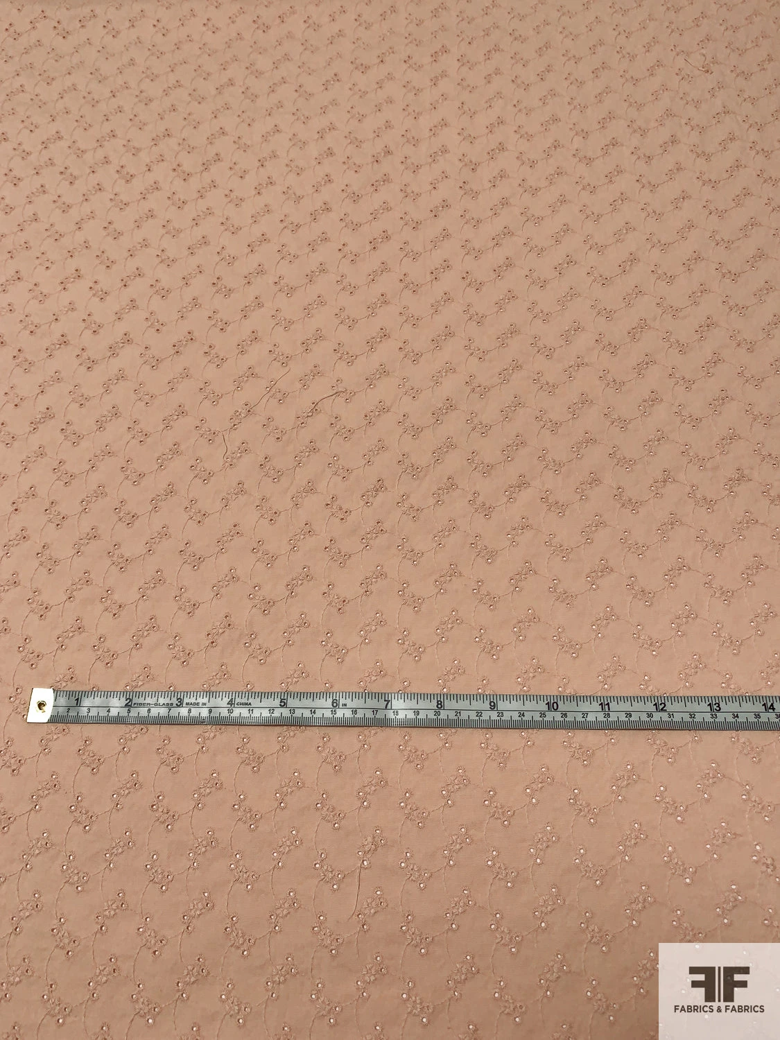 Ditsy Vine Floral Embroidered Eyelet Stretch Cotton Poplin - Dusty Blush-Peach 7 Ditsy Vine Floral Embroidered Eyelet Stretch Cotton Poplin - Dusty Blush-Peach - Image 5