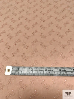 Ditsy Vine Floral Embroidered Eyelet Stretch Cotton Poplin - Dusty Blush-Peach 15 Ditsy Vine Floral Embroidered Eyelet Stretch Cotton Poplin - Dusty Blush-Peach -Fabrics And Fabrics Store 13264 3