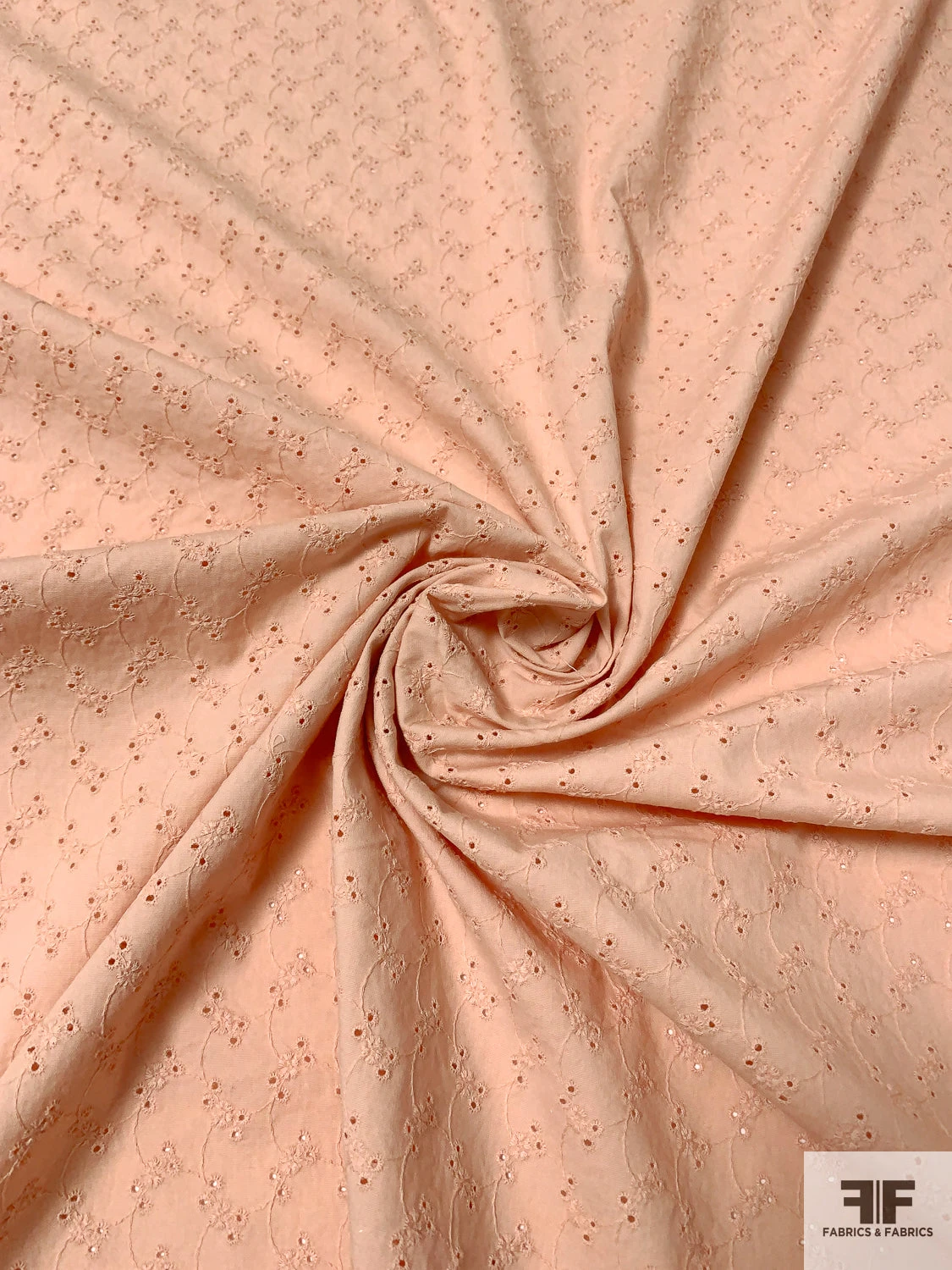 Ditsy Vine Floral Embroidered Eyelet Stretch Cotton Poplin - Dusty Blush-Peach 3 Ditsy Vine Floral Embroidered Eyelet Stretch Cotton Poplin - Dusty Blush-Peach