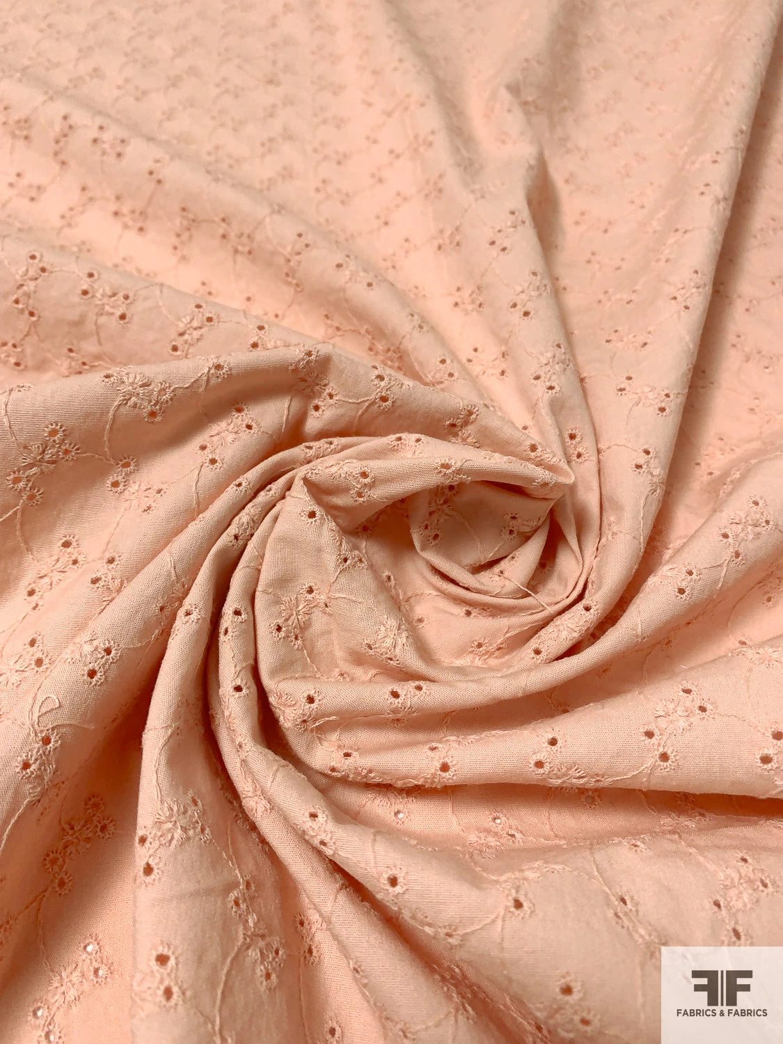 Ditsy Vine Floral Embroidered Eyelet Stretch Cotton Poplin - Dusty Blush-Peach 10 Ditsy Vine Floral Embroidered Eyelet Stretch Cotton Poplin - Dusty Blush-Peach - Image 8