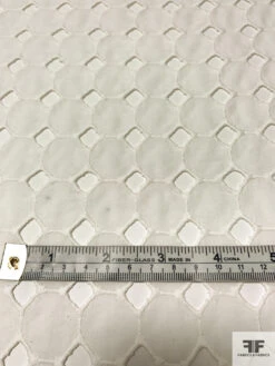 Geometric Embroidered Eyelet Cotton Voile - Off-White 15 Geometric Embroidered Eyelet Cotton Voile - Off-White -Fabrics And Fabrics Store 13269 3