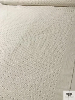 Geometric Embroidered Eyelet Cotton Voile - Off-White 16 Geometric Embroidered Eyelet Cotton Voile - Off-White -Fabrics And Fabrics Store 13269 4