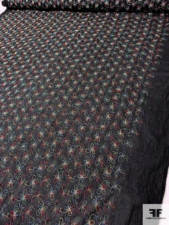 Multicolor Floral Finely Embroidered Cotton Gauze - Black / Multicolor 17 Multicolor Floral Finely Embroidered Cotton Gauze - Black / Multicolor -Fabrics And Fabrics Store 13280 4