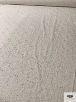 Floral Embroidered Eyelet Cotton Voile - Light Ivory 17 Floral Embroidered Eyelet Cotton Voile - Light Ivory -Fabrics And Fabrics Store 13289 4