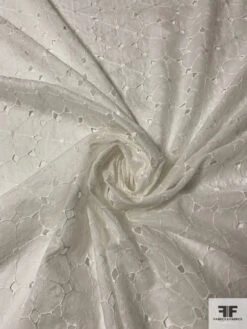 Floral Embroidered Eyelet Cotton Voile - Light Ivory 13 Floral Embroidered Eyelet Cotton Voile - Light Ivory -Fabrics And Fabrics Store 13289 5